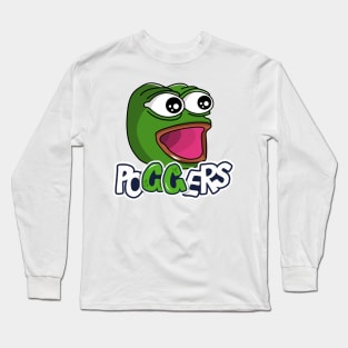 Poggers GG Twitch emote Pepe the frog Long Sleeve T-Shirt